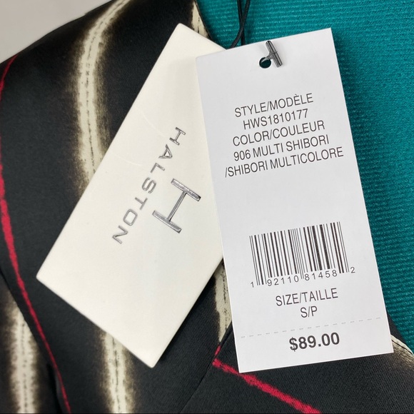 NWT H by Halston Multi Shibori Striped Long Sleeve Blouse Size Small - Picture 10 of 12